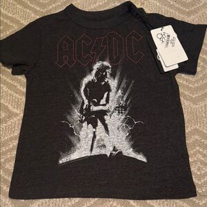 AC/DC Size 6 Kids Charcoal Graphic Tee NWT